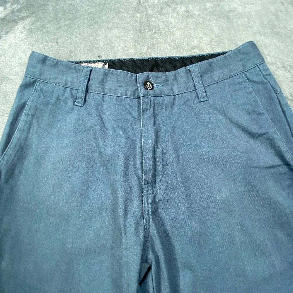 Volcom Hybrid‎ Shorts Blue Mens 28 Chino Streetwear Skater Surf Grunge Baggy